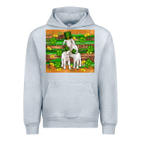 Heather Grey st patricks goat family shamrock gold serape leopard glitter wooden tu Urban Hoodie - Artiststas