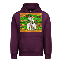 Mauve Wine st patricks goat family shamrock gold serape leopard glitter wooden tu Urban Hoodie - Artiststas
