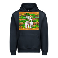 Navy st patricks goat family shamrock gold serape leopard glitter wooden tu Urban Hoodie - Artiststas