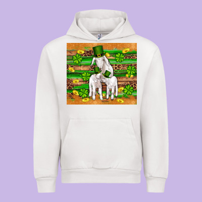 St Patricks Goat Family Shamrock Gold Serape Leopard Glitter Wooden Tu Urban Hoodie Designed By Artiststas