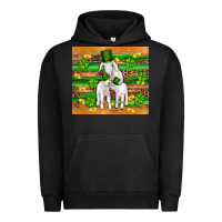 Pigment Black st patricks goat family shamrock gold serape leopard glitter wooden tu Urban Hoodie - Artiststas