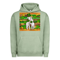 Pigment Oil Green st patricks goat family shamrock gold serape leopard glitter wooden tu Urban Hoodie - Artiststas