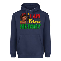 Navy i am black history with afro black girl Heavyweight Hoodie - texasbilliewilder