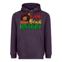 Plum i am black history with afro black girl Heavyweight Hoodie - texasbilliewilder