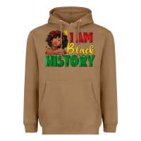 Toasted Coconut i am black history with afro black girl Heavyweight Hoodie - texasbilliewilder