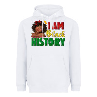 White i am black history with afro black girl Heavyweight Hoodie - texasbilliewilder