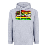 Heather Grey juneteenth 1865 with crown flag Heavyweight Hoodie - texasbilliewilder