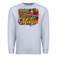 Heather Grey Happy Cinco de Mayo Premium Sweatshirt - texasbilliewilder