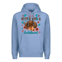 Colony Blue life is better with a dachshund Premium Hoodie - Jasminsmagicworld