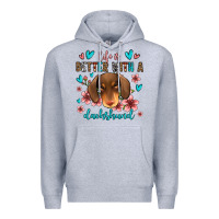 Heather Grey life is better with a dachshund Premium Hoodie - Jasminsmagicworld