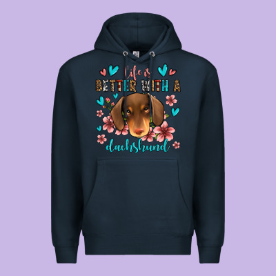Life Is Better With A Dachshund Premium Hoodie Designed By Jasminsmagicworld