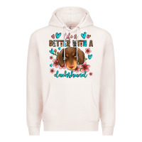 Pale Pink life is better with a dachshund Premium Hoodie - Jasminsmagicworld