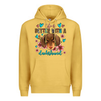 Antique Gold life is better with a dachshund Premium Hoodie - Jasminsmagicworld