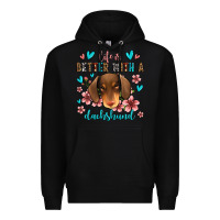 Black life is better with a dachshund Premium Hoodie - Jasminsmagicworld
