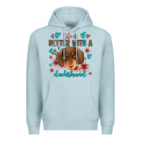 Blue Mist life is better with a dachshund Premium Hoodie - Jasminsmagicworld