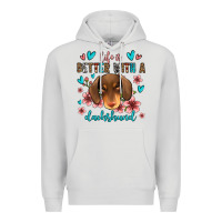 Dove Grey life is better with a dachshund Premium Hoodie - Jasminsmagicworld