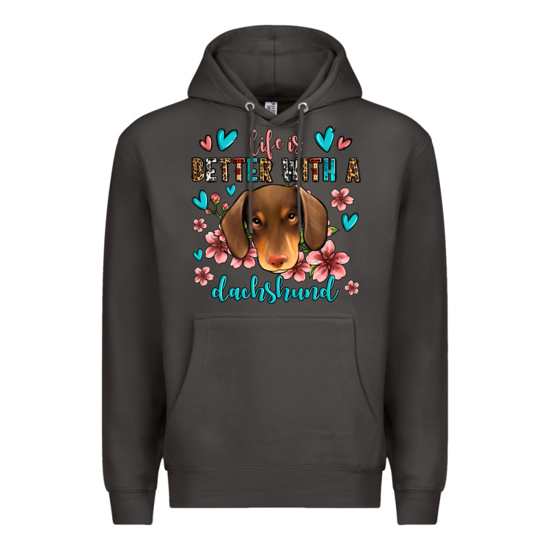 Life Is Better With A Dachshund Premium Hoodie by Jasminsmagicworld | Teevron