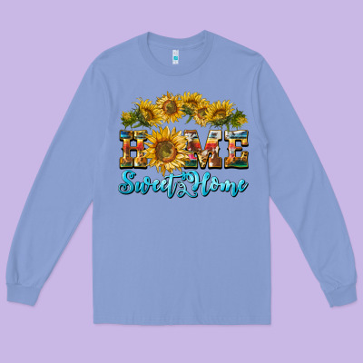 Home Sweet Home Sunflower Long Sleeve Tee Designed By Barkaloodesign