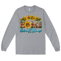 Heather Grey home sweet home sunflower Long Sleeve Tee - BarkalooDesign