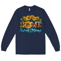 Navy home sweet home sunflower Long Sleeve Tee - BarkalooDesign