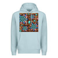 Blue Mist 4th of july turquoise gemstone seamless pattern Premium Hoodie - BundleAndBundleShop