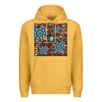Mustard 4th of july turquoise gemstone seamless pattern Premium Hoodie - BundleAndBundleShop