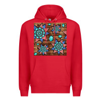 Red 4th of july turquoise gemstone seamless pattern Premium Hoodie - BundleAndBundleShop