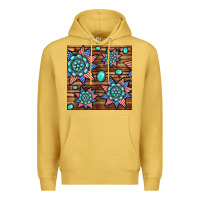 Antique Gold 4th of july turquoise gemstone seamless pattern Premium Hoodie - BundleAndBundleShop