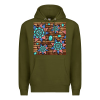 Army Green 4th of july turquoise gemstone seamless pattern Premium Hoodie - BundleAndBundleShop
