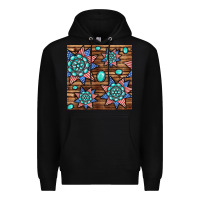 Black 4th of july turquoise gemstone seamless pattern Premium Hoodie - BundleAndBundleShop
