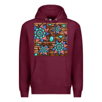 Burgundy 4th of july turquoise gemstone seamless pattern Premium Hoodie - BundleAndBundleShop