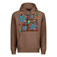 Chestnut 4th of july turquoise gemstone seamless pattern Premium Hoodie - BundleAndBundleShop