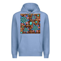 Colony Blue 4th of july turquoise gemstone seamless pattern Premium Hoodie - BundleAndBundleShop