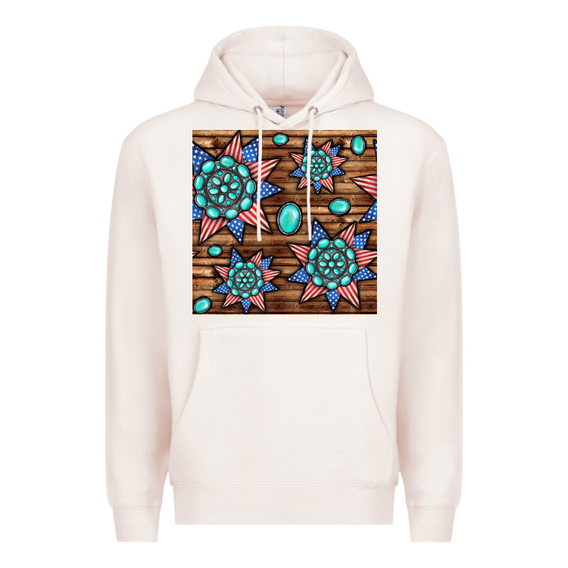 4th Of July Turquoise Gemstone Seamless Pattern Premium Hoodie by BundleAndBundleShop | Teevron