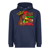 Navy juneteenth black king Heavyweight Hoodie - texasbilliewilder