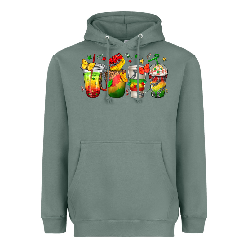 Juneteenth Coffee Cups Heavyweight Hoodie by texasbilliewilder | Teevron
