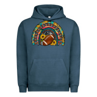Pigment Midnight Navy football rainbow Urban Hoodie - Artiststas
