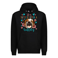 Black life is better with a bulldog Premium Hoodie - Jasminsmagicworld