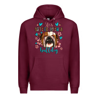 Burgundy life is better with a bulldog Premium Hoodie - Jasminsmagicworld