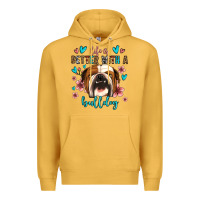 Mustard life is better with a bulldog Premium Hoodie - Jasminsmagicworld