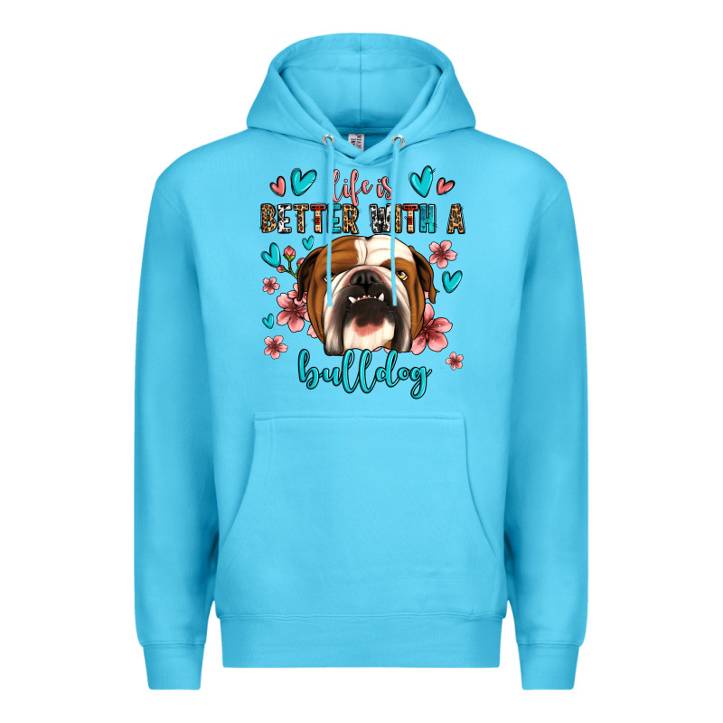 Life Is Better With A Bulldog Premium Hoodie by Jasminsmagicworld | Teevron