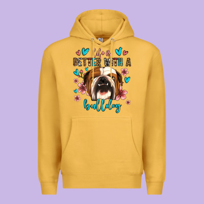 Life Is Better With A Bulldog Premium Hoodie Designed By Jasminsmagicworld
