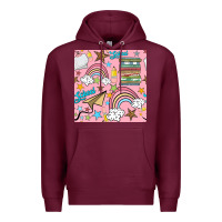 Burgundy school with rainbow seamless pattern Premium Hoodie - BundleAndBundleShop