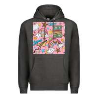 Charcoal Heather school with rainbow seamless pattern Premium Hoodie - BundleAndBundleShop