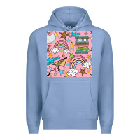 Colony Blue school with rainbow seamless pattern Premium Hoodie - BundleAndBundleShop