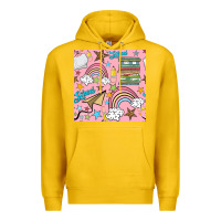 Lemon school with rainbow seamless pattern Premium Hoodie - BundleAndBundleShop