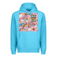 Ocean Blue school with rainbow seamless pattern Premium Hoodie - BundleAndBundleShop