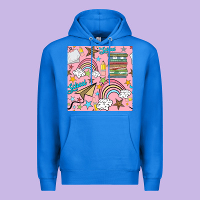 School With Rainbow Seamless Pattern Premium Hoodie Designed By Bundleandbundleshop
