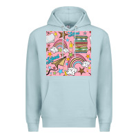 Blue Mist school with rainbow seamless pattern Premium Hoodie - BundleAndBundleShop