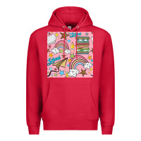 Cardinal school with rainbow seamless pattern Premium Hoodie - BundleAndBundleShop